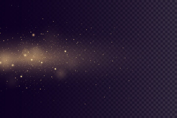 Vector light with star glitter. Magic effect. Background of light effects.Christmas dust.