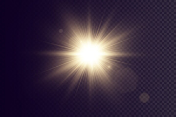 Obraz premium Vector transparent sunlight special lens flare light effect