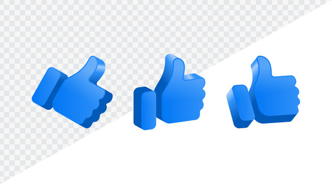 thumbs up icon sign, like icon, social media notification icons, post reactions for social network. social media like symbol shape, 3d rendering, 3d illustration