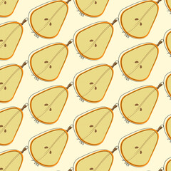 Hand drawn pattern cut pear