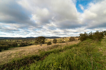 Fototapeta na wymiar Agricultural farmland countryside in winter around Berrima, NSW Australia