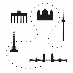 Berlin city silhouette. Famous landmarks and buildings. Vector illustration.  © Anastasiia