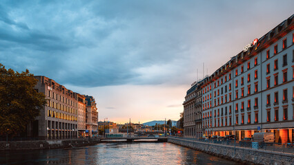 Fototapeta premium genève, quai des Bergues