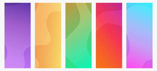 Modern colorful gradient background with wave lines