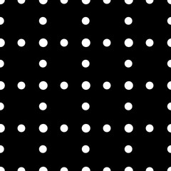 Geometric seamless for white polka dot on black