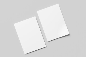 Realistic blank A4 flyer brochure for mockup. 3D Render.