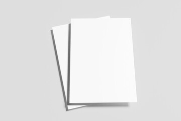 Realistic blank A4 flyer brochure for mockup. 3D Render.