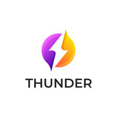 Thunder Shield logo design ready to use Premium Vector
