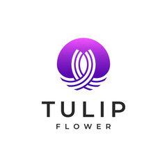 tulip color gradient logo design
