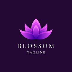 lotus 3d gradient colorful logo design
