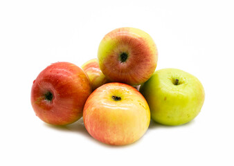Group of apple isolate on white background.