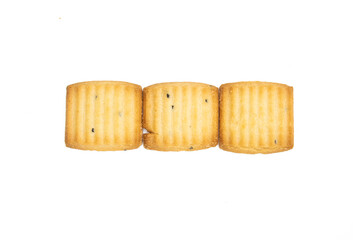 Biscuit or cookies isolated on white background,selective focus.