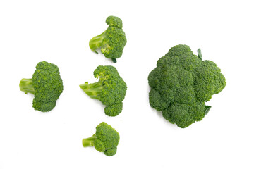 Broccoli isolated. Broccoli on white. Set of fresh broccoli