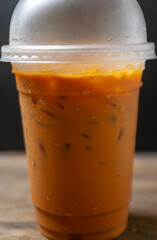Tea thai, Ice tea milk or Ice milk tea, Sweet drink