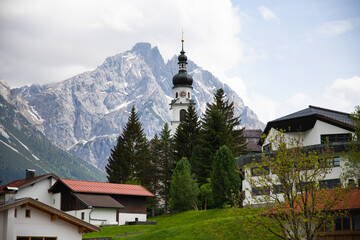 Alpine village Lermoos in spring, Austria