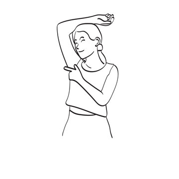 recommend clip art: line art armpit woman hand up clean skin depilation illustration vector hand drawn isolated on white background