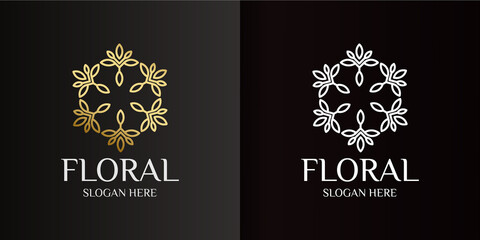 Fototapeta na wymiar minimalist logo for decorative flowers