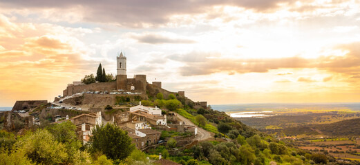 Portugal- panoramic view of city landscape and castle