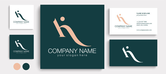 K letter monogram. Elegant luxury K logo. Calligraphic style. Vector design. Luxurious linear creative monogram.