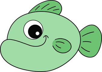 Fish. Stylized cartoon drawing of a fish. Fishing. Zodiac sign. Waterfowl. Fish vector