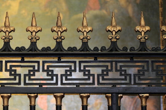 Sant'Andrea della Valle Church Interior Ironwork Gate Detail in Rome, Italy