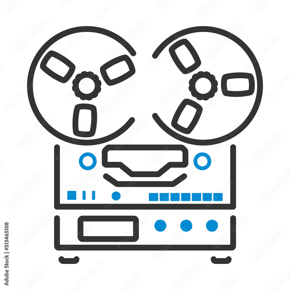 Wall mural reel tape recorder icon