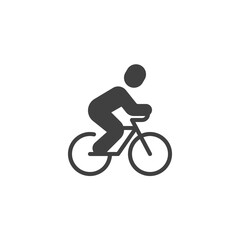 Riding a bike vector icon