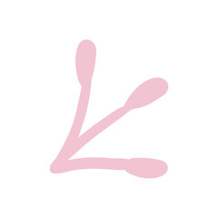 Hand drawn pink element in doodle style.