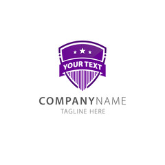 emblem shield purple logo vector