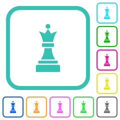 Black chess queen vivid colored flat icons