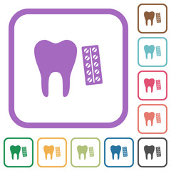 Dental medicine simple icons