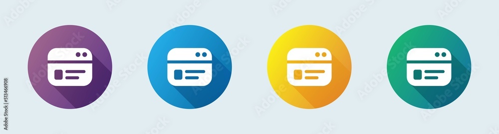 Poster Browser solid icon in flat design style. Webpage vector symbol for website interface.