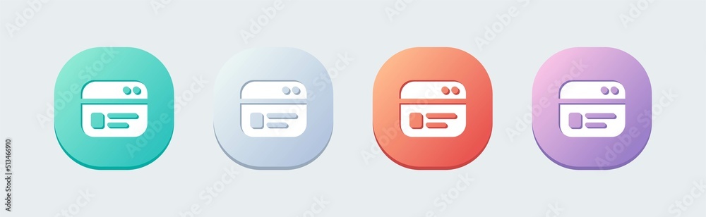 Poster browser solid icon in flat design style. webpage vector symbol for website interface.