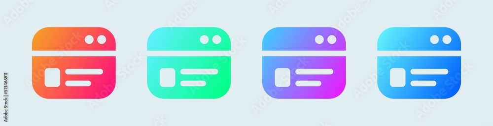 Poster browser solid icon in gradient colors. webpage vector symbol for website interface.