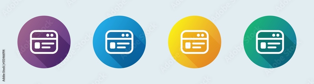 Poster Browser line icon in flat design style. Webpage vector symbol for website interface.