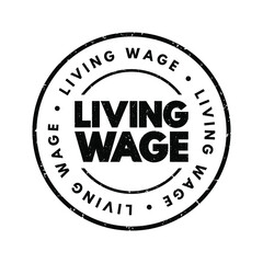 Fototapeta na wymiar Living Wage text stamp, concept background