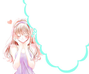 うっとりしている女性　恋