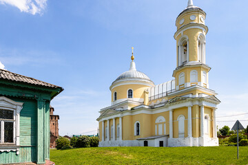 Church of the Exaltation of the Holy Cross (Krestovozdvizhenskaya) in Kolomna Kremlin in Old Kolomna city on sunny summer day