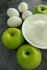 Apples, baked goods with apples