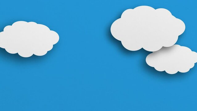 Paper clouds congregate. Rain. Clouds fade away. The sky after the rain stops motion.