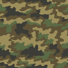 Fototapeta premium Seamless texture camouflage vector military pattern, trendy street background. Ornament