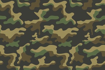 Fototapeta premium Army camo vector pattern, forest texture, seamless trendy background, disguise. Hunting print. Ornament