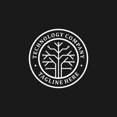 Fototapeta premium technology company logo design