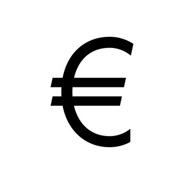 Euro currency sign isolated on white background. Vector