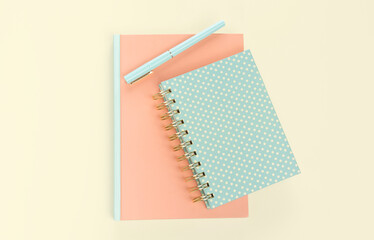 flat lay book and stationery