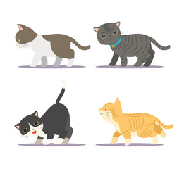 Cat walking cartoon style