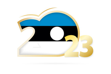 Year 2023 with Estonia Flag pattern.