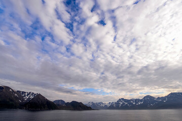 Obraz na płótnie Canvas Norwegian coast, view from the deck of a cruise ship