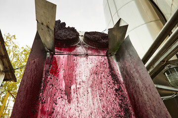 wine production process at a winery