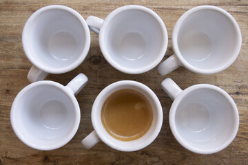 series of cup espresso